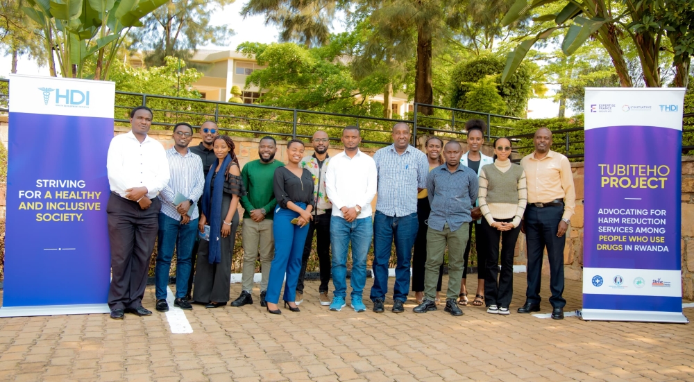 Journalists pose for a group photo after completing the two day training. Courtesy