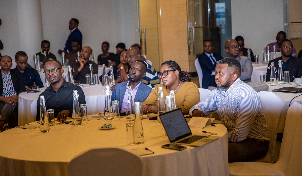 Private healthcare providers during a workshop with Equity Bank Rwanda officials. Photos by Dan Gatsinzi