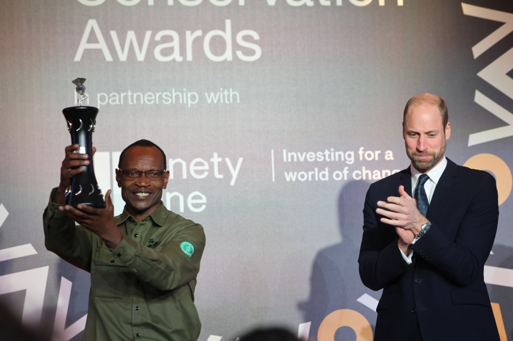 Prince William has awarded Claver Ntoyinkima, Senior Ranger Guide and Trainer at Nyungwe National Park, the prestigious Tusk Wildlife Ranger Award for his exceptional dedication to primate and bird conservation .