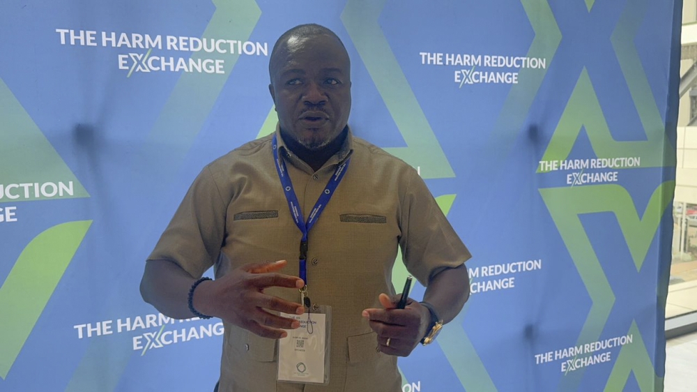 Harm Reduction Alliance’s Executive Director Samuel Cudjoe Hanu speaks during an interview on Wednesday, November 27, in Nairobi, Kenya.