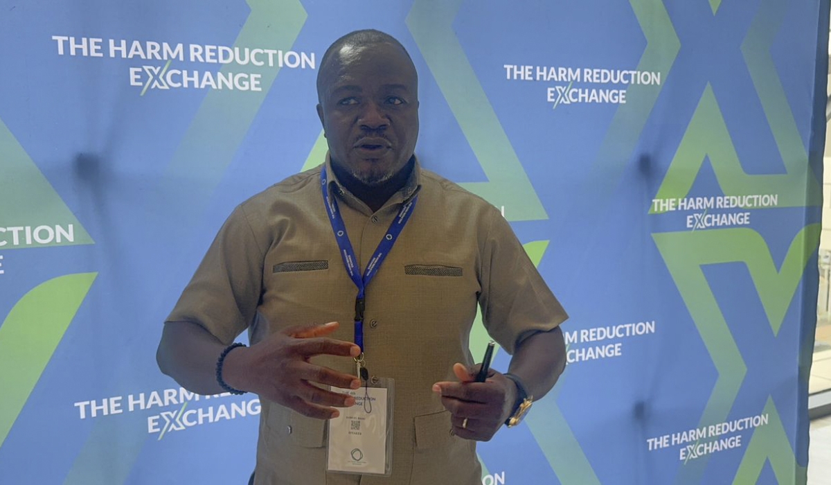 Harm Reduction Alliance’s Executive Director Samuel Cudjoe Hanu speaks during an interview on Wednesday, November 27, in Nairobi, Kenya.