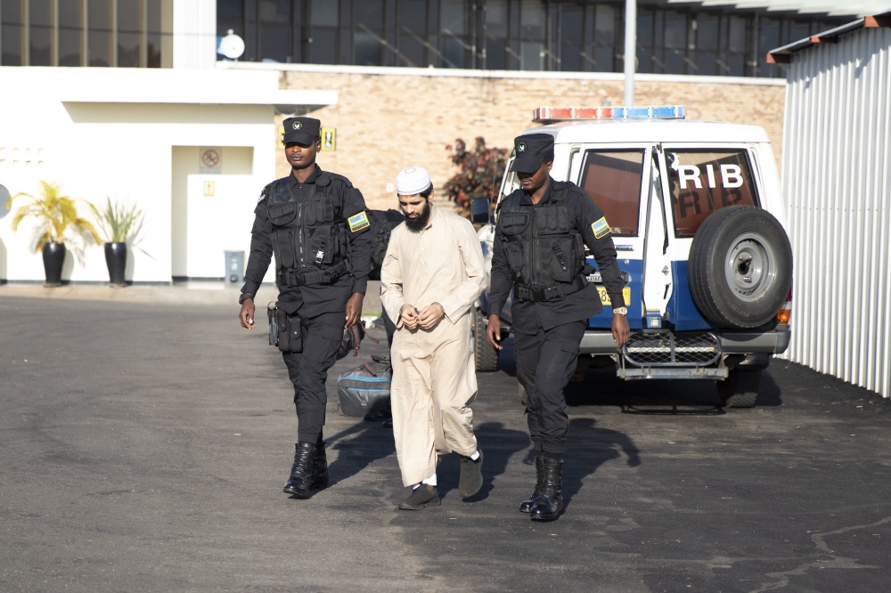 Terror suspect Salman Khan arrives at Kigali International Airport ahead of his extradition to India on Wednesday, November 27. Photo/ Emmanuel Dushimimana