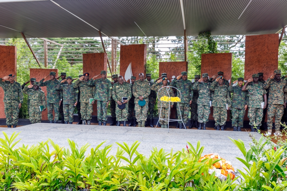 RDF and UPDF officers pay tribute to the victims of the 1994 Genocide against the Tutsi at Kigali Genocide Memorial on Friday, November 29, 2024. Photos courtesy of RDF.