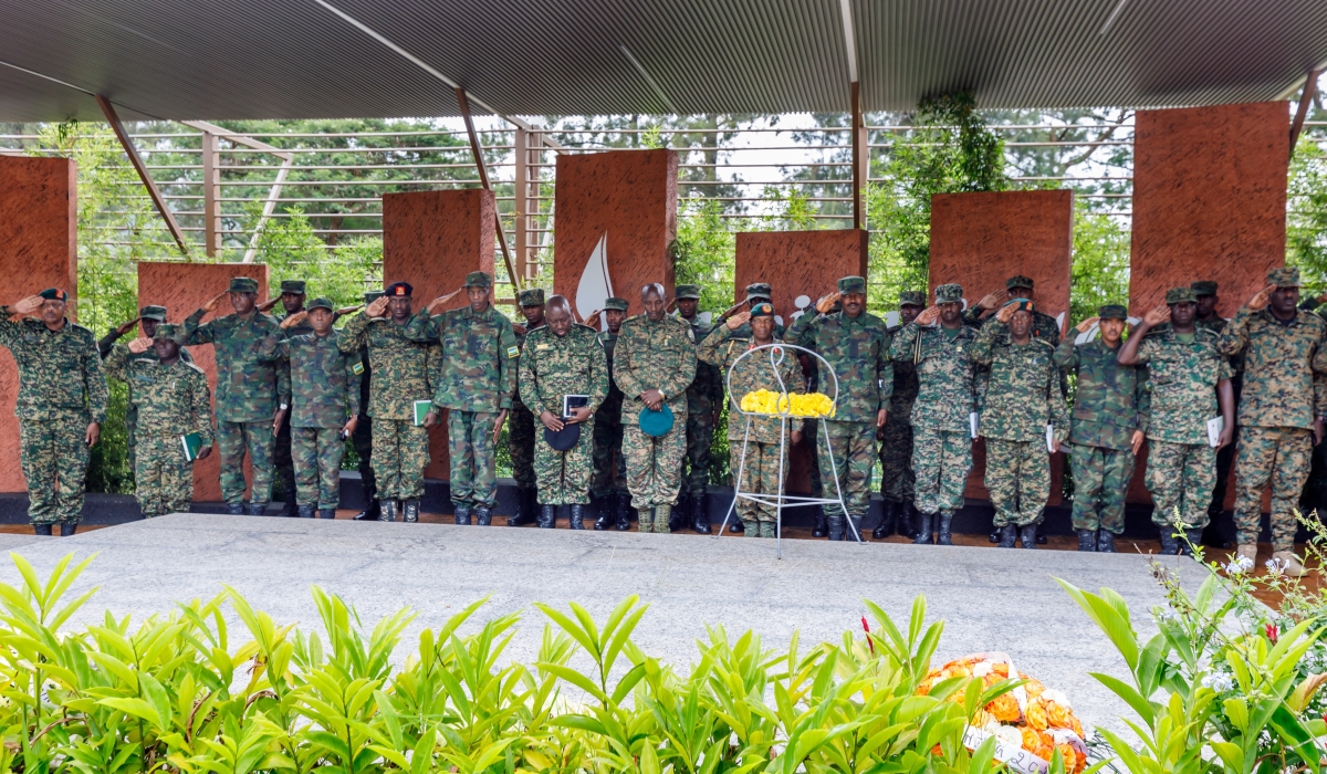 RDF and UPDF officers pay tribute to the victims of the 1994 Genocide against the Tutsi at Kigali Genocide Memorial on Friday, November 29, 2024. Photos courtesy of RDF.