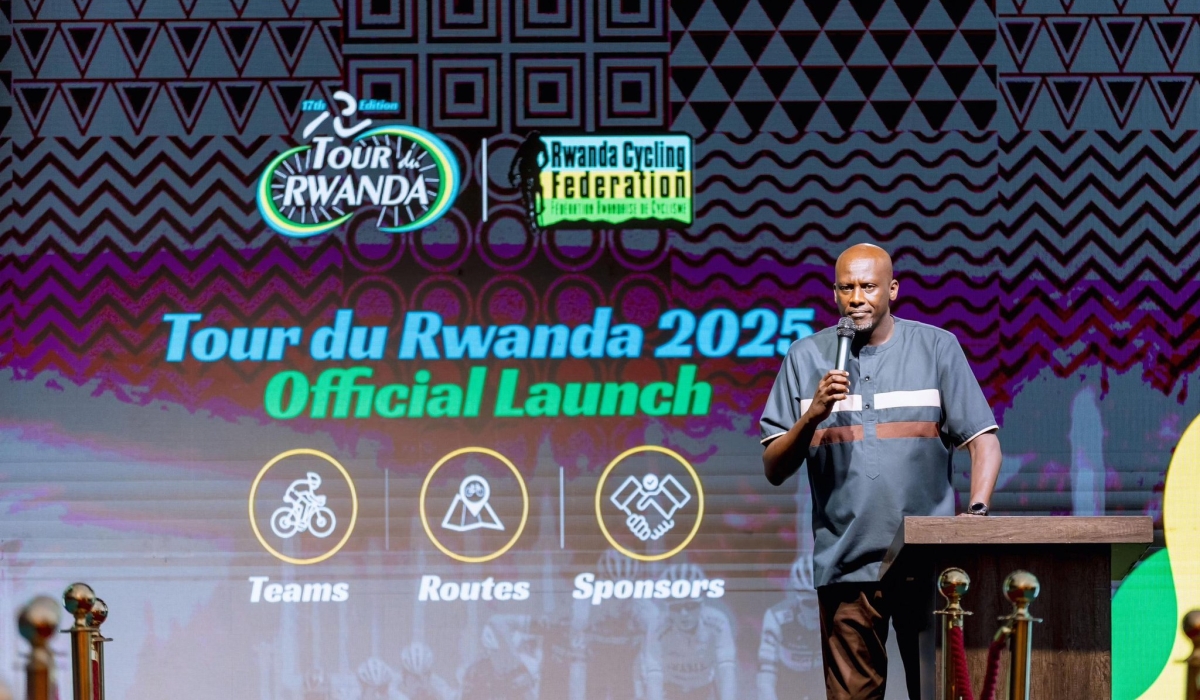 Tour du Rwanda director Freddy Kamuzinzi presenting routes and teams for the 17th edition-courtesy