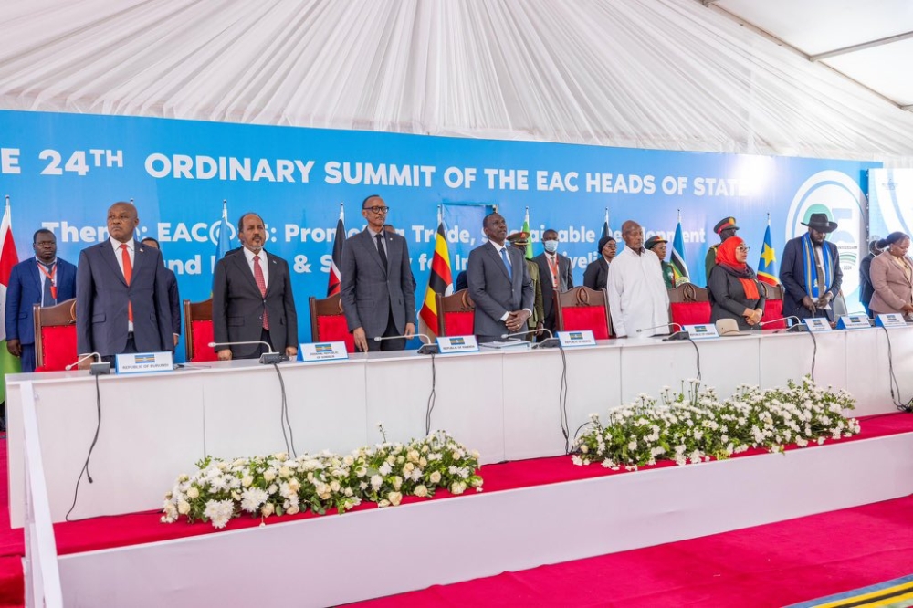 Heads of State at the 24th Ordinary Summit of the East African Community Heads of State held in Arusha, Tanzania, on November 30. Courtesy