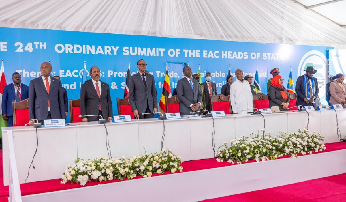 Heads of State at the 24th Ordinary Summit of the East African Community Heads of State held in Arusha, Tanzania, on November 30. Courtesy