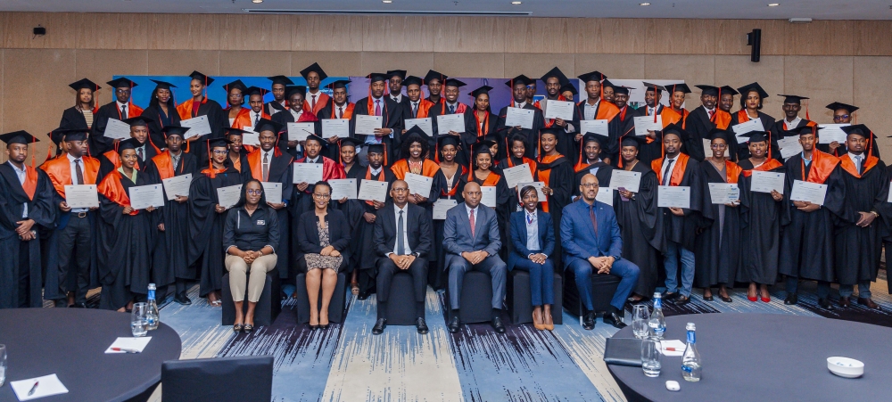 The graduates were encouraged to embrace technology and use their training to shape Rwanda’s financial sector