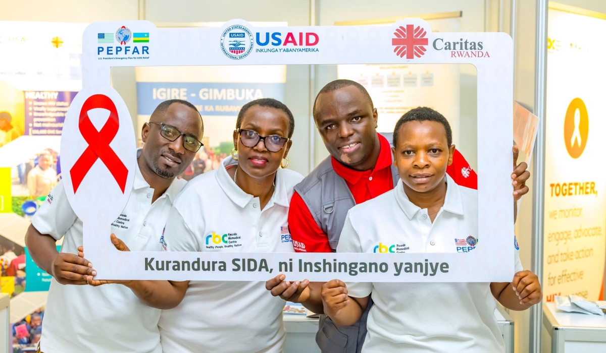 Delegates pose for a photo as Rwanda marked the World AIDS Day event on December 1, under the theme “End AIDS, My Responsibility.” Courtesy