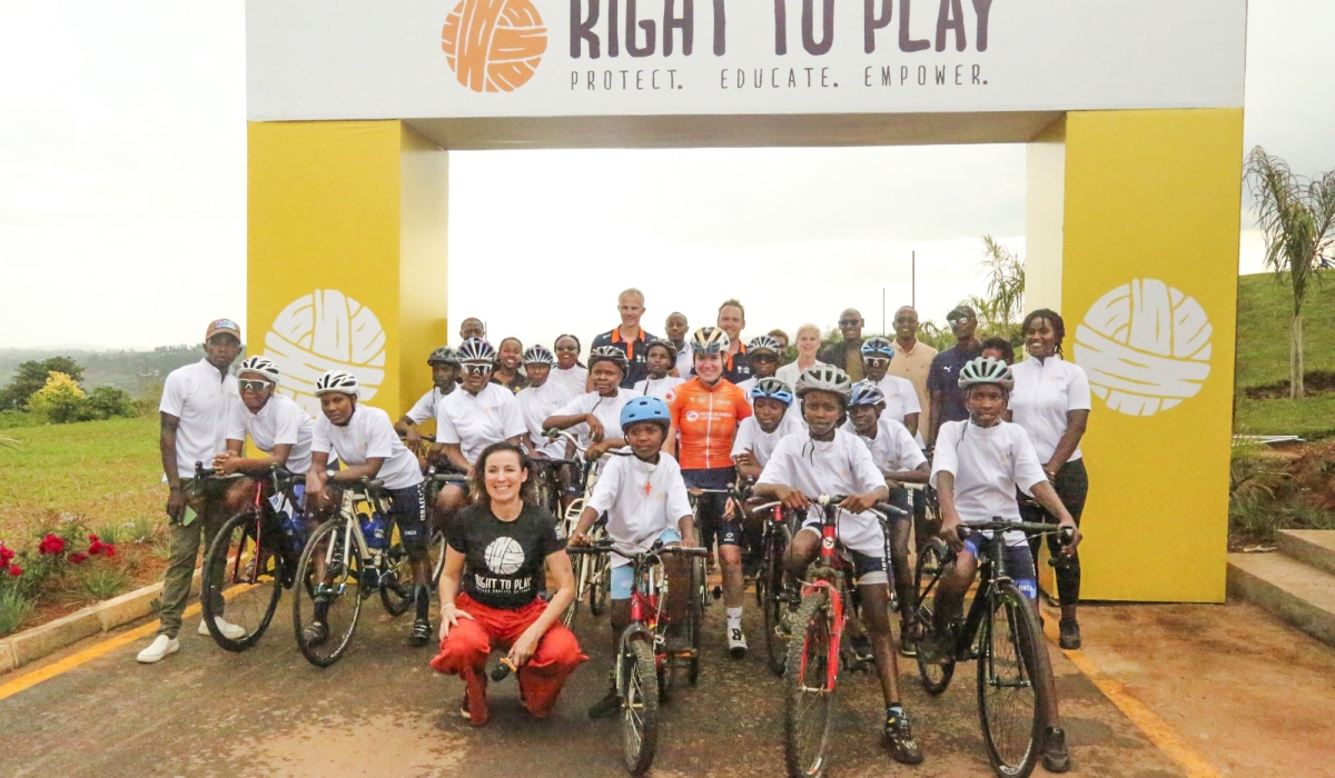 Children at  “Power To Pedals” that was officially launched on November 30 in Bugesera District. Photos by Frank Ntarindwa