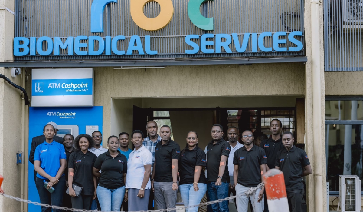 BDO East Africa (Rwanda) Ltd’s staff pose for a group photo after taking part in a blood donation drive on Friday, November 29. Courtesy