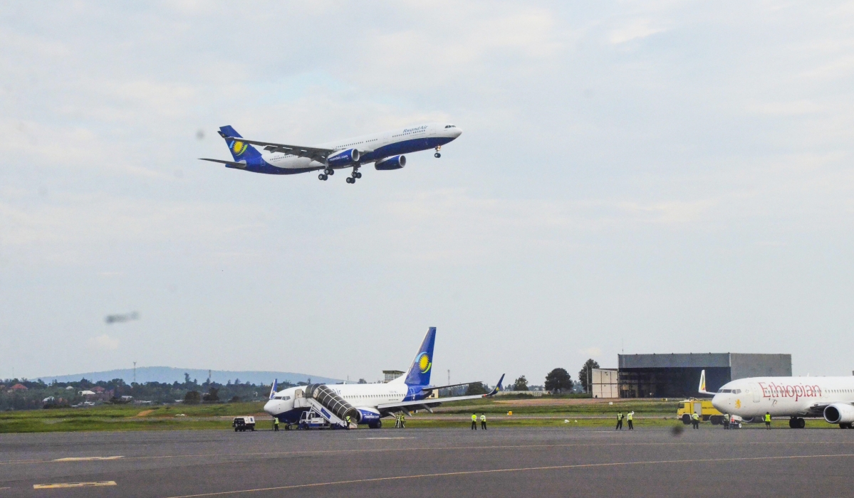 A view of Kigali International Airport. The airport introduced new air navigation procedures allowing aircraft to occasionally fly over the city during landing, effective November 28. Sam Ngendahimana