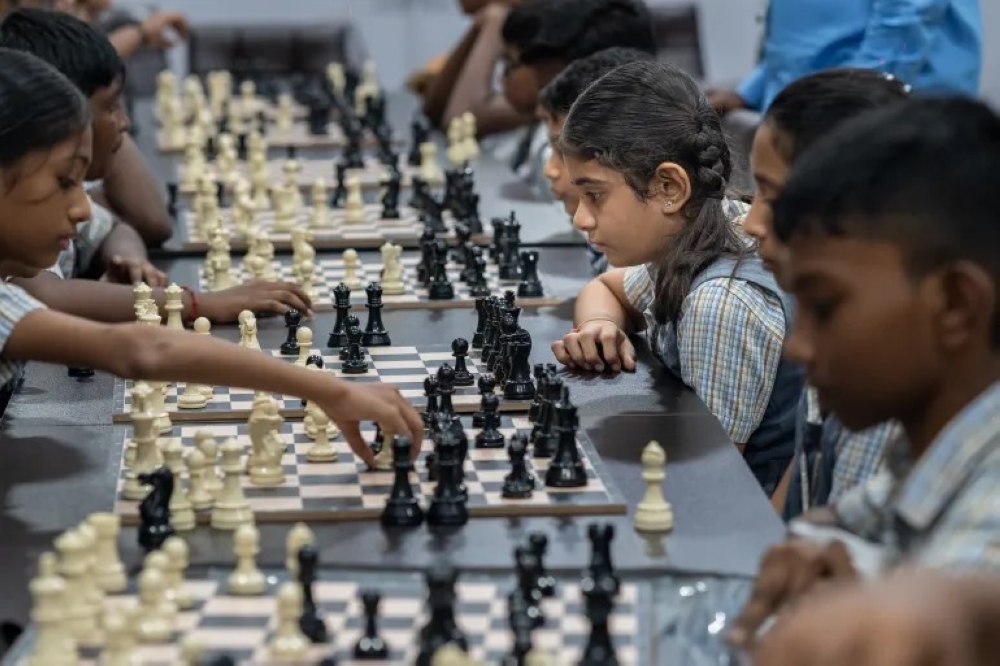 Students of Vellamal Nexus schools at the academy run by school coach Velavan Subbiah in Chennai, India [Maveeran Somasundaram/Al Jazeera]