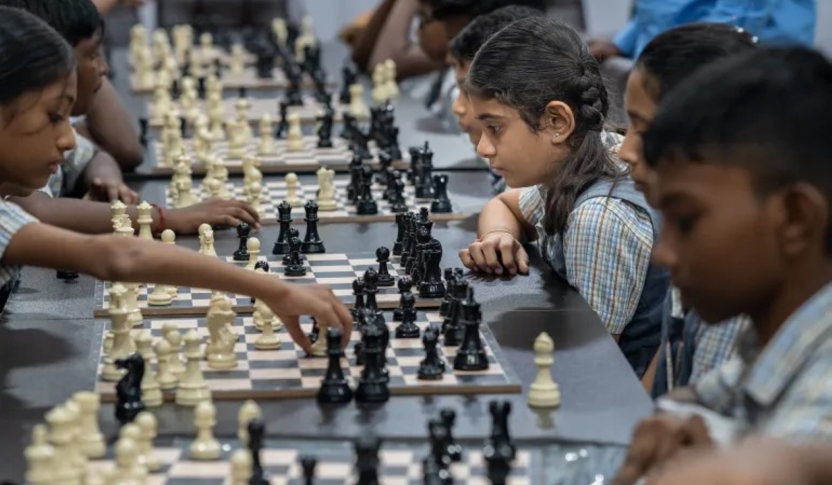 Students of Vellamal Nexus schools at the academy run by school coach Velavan Subbiah in Chennai, India [Maveeran Somasundaram/Al Jazeera]