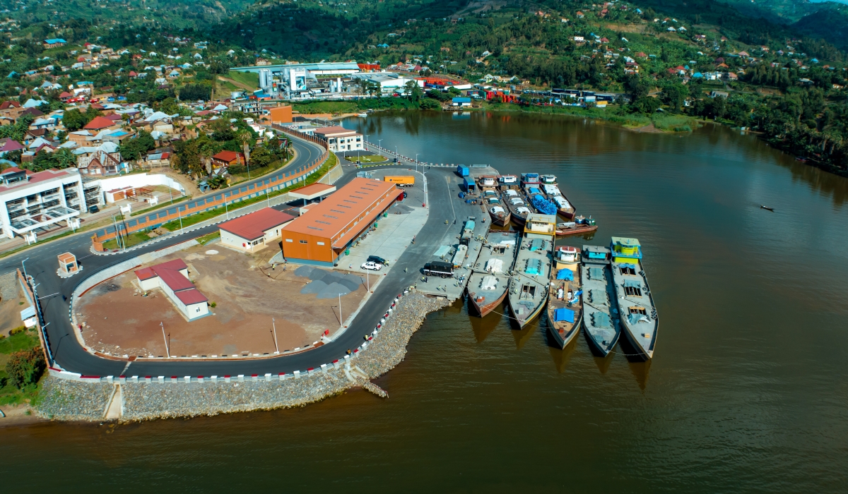 An aerial view of the newly completed Rubavu port in Nyamyumba Sector. The port will be officially inaugurated on Friday, December 6. Photo Courtesy