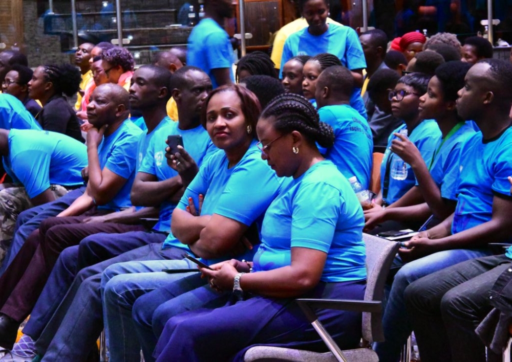 Volunteers during the International Day of Volunteers which was celebrated at Intare Conference Arena on December 5. Courtesy