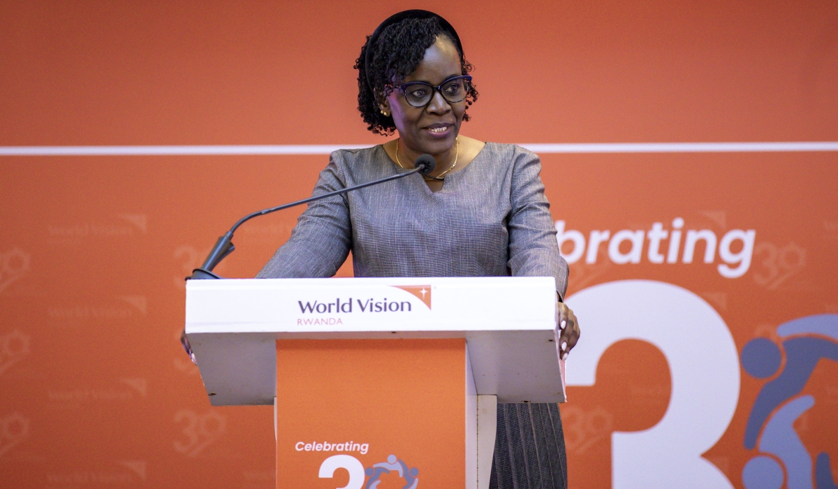 Pauline Okumu, the National Director of World Vision Rwanda delivers her remarks during the celebration of the 30th anniversary on Tuesday, December 3. Photos by Emmanuel Dushimimana