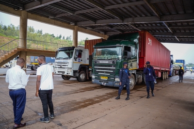 Customs staff at Rusumo Ons Stop Border Post in Kirehe District.  Photo fIle