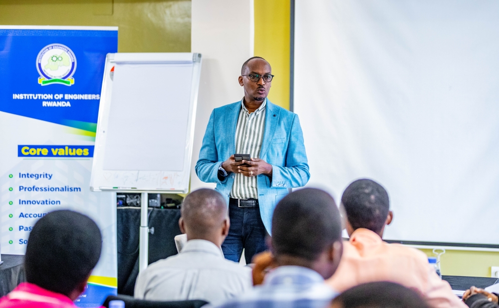 Steven Sabiti, the CEO of IER, speaks during the five-day training, which will run until December 11. All Photos by Craish Bahizi