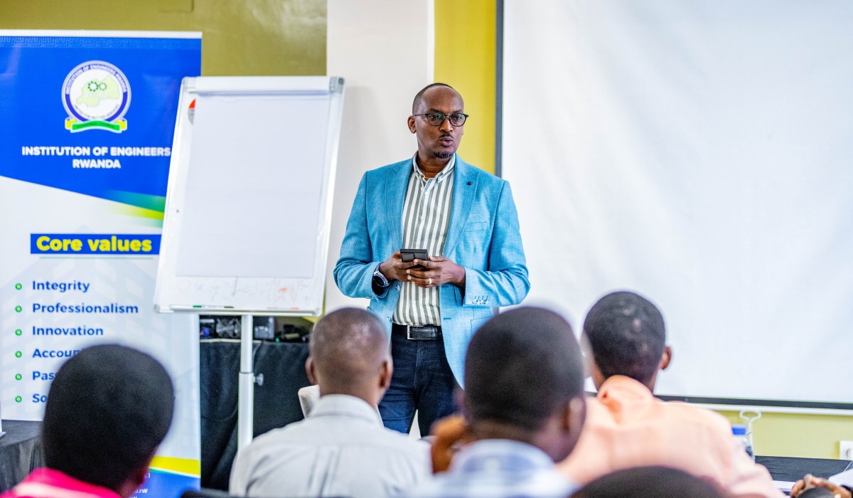 Steven Sabiti, the CEO of IER, speaks during the five-day training, which will run until December 11. All Photos by Craish Bahizi