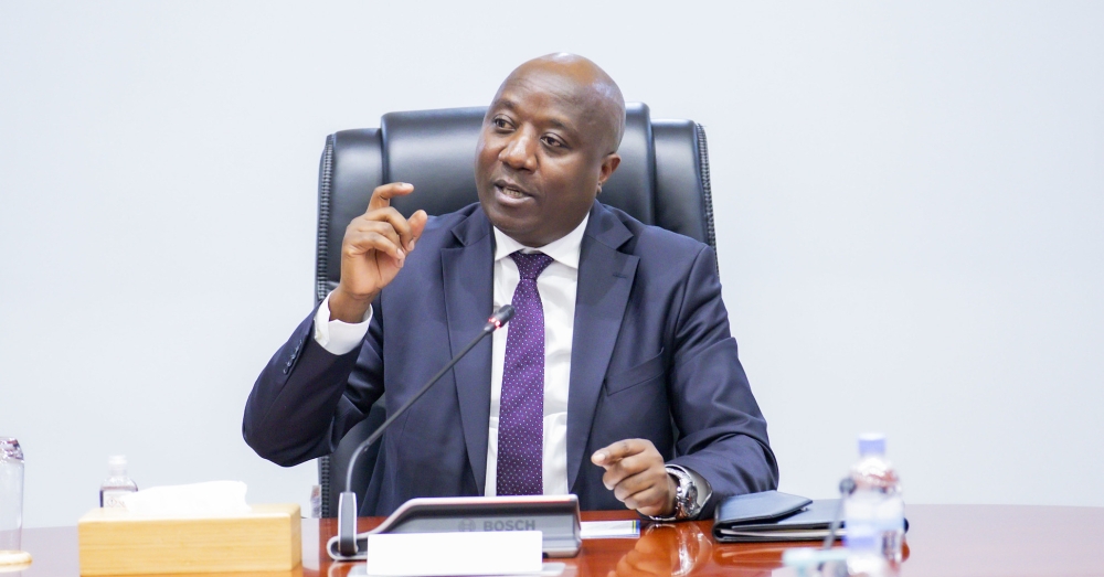 Prime Minister Edouard Ngirente speaks at a press conference in his office on Friday, December 5. Photos by Emmanuel Dushimimana