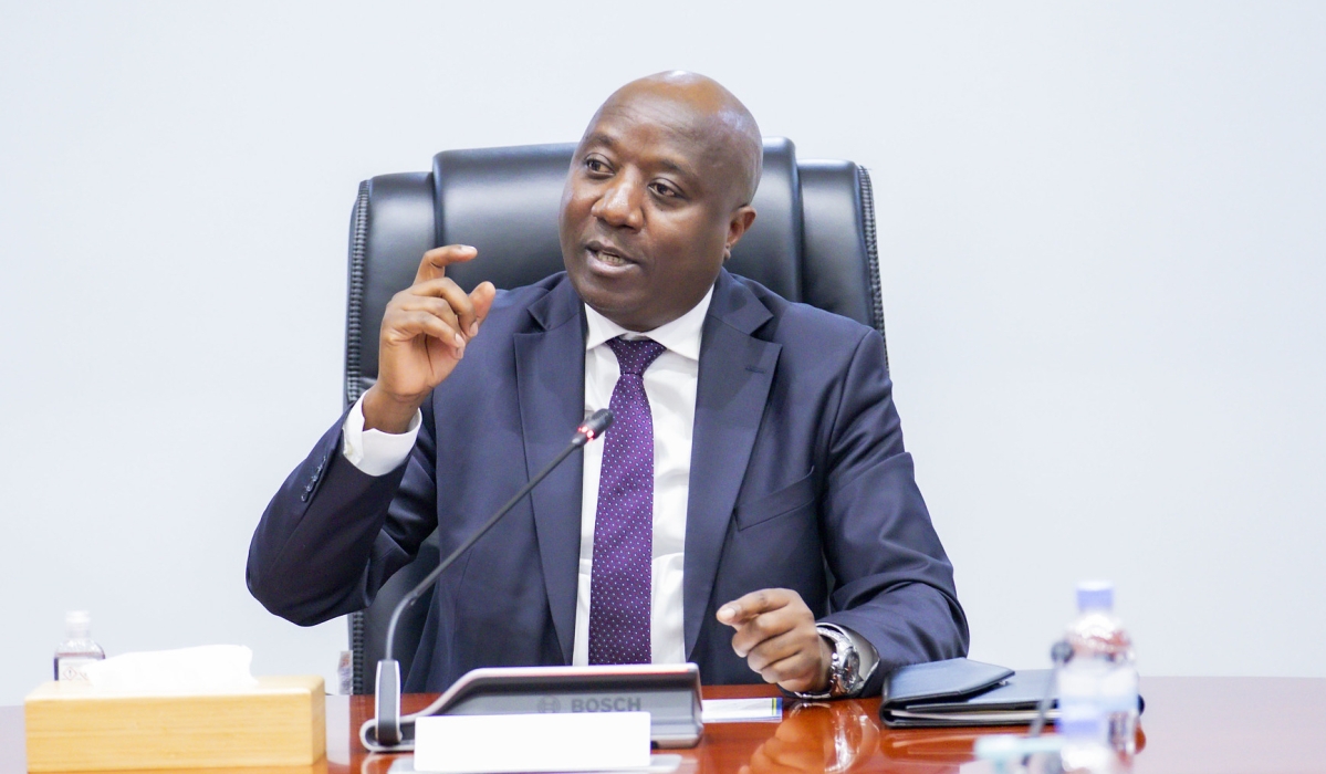 Prime Minister Edouard Ngirente speaks at a press conference in his office on Friday, December 5. Photos by Emmanuel Dushimimana