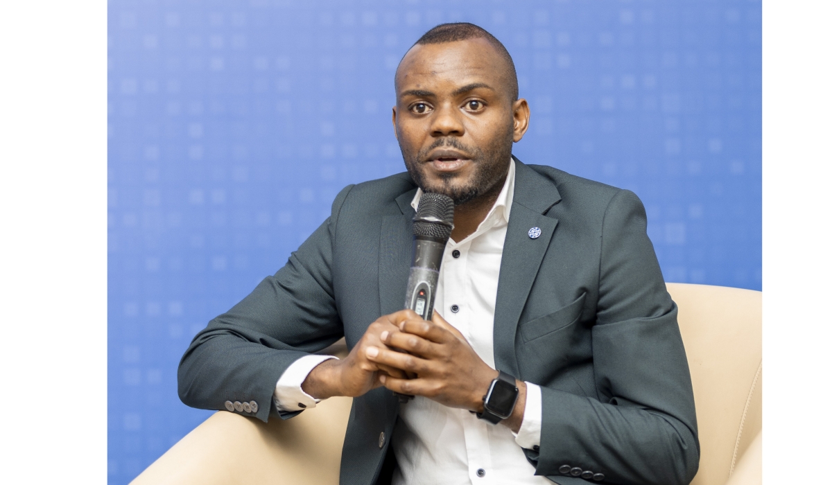 Emmanuel Mfitumukiza, the Chairperson of the Internet Society Rwanda Chapter speaks during a previous meeting. Courtesy