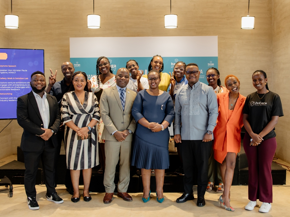 Officials and Winners of the HangaSRH startups across sub-Saharan Africans, pose for a photo at the celebration at Norrsken on December 6. Courtesy.