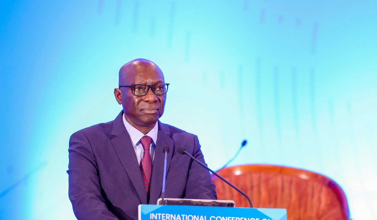 Adama Dieng, the African Union Special Envoy on the Prevention of Genocide and Other Mass Atrocities, delivers his remarks at the conference in Kigali on Monday, December 9. Courtesy