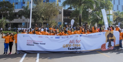 Participants during the mass sports activity that was coincided wth the 14th day of the 16 Days of Activism Against Gender-Based Violence campaign on Sunday, December 8. Courtesy