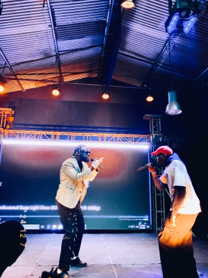 Manzi Fleur (left) shares the stage with Sema Sole, both Mellow Couch artists dedicated to championing hip-hop’s rightful place in the spotlight.