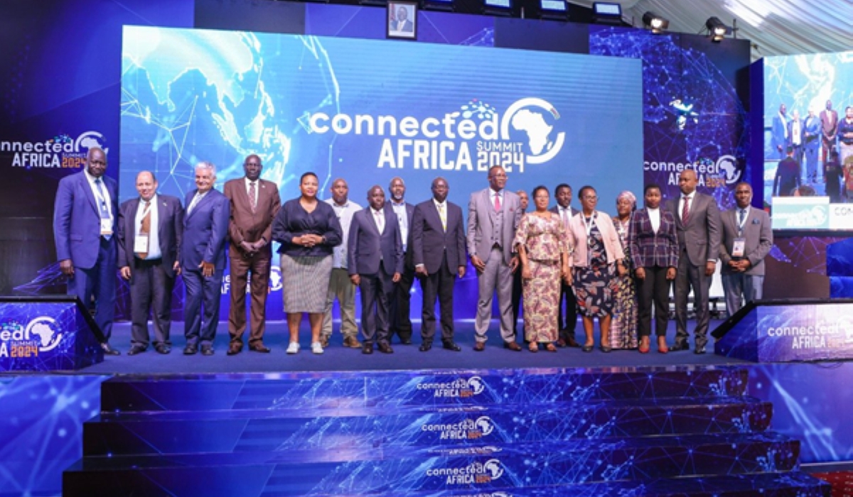 Officials pose for a group photo at the Connected Africa Summit 2024 in Nairobi. Internet