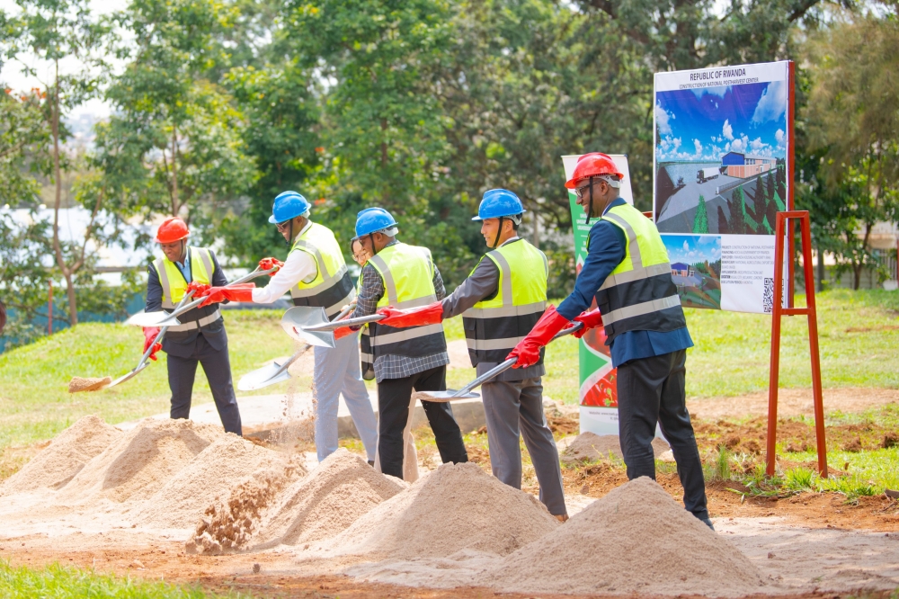 Officials during the groundbreaking event to construct the post-harvest centres in Kigali on Tuesday, December 10. Courtesy