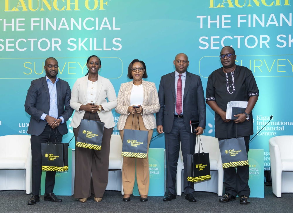 Officials at the launch the Financial Sector Skills Survey  by the Kigali International Finance Centre (KIFC),  in Kigali on Tuesday, December 10. Courtesy