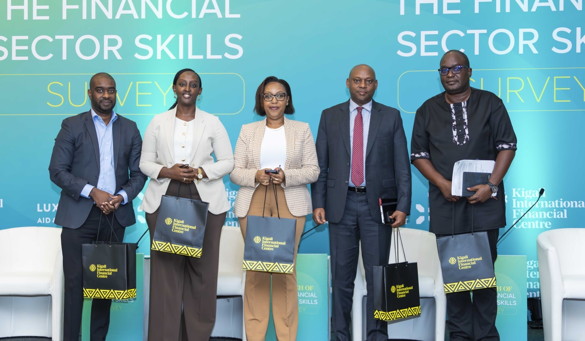 Officials at the launch the Financial Sector Skills Survey  by the Kigali International Finance Centre (KIFC),  in Kigali on Tuesday, December 10. Courtesy