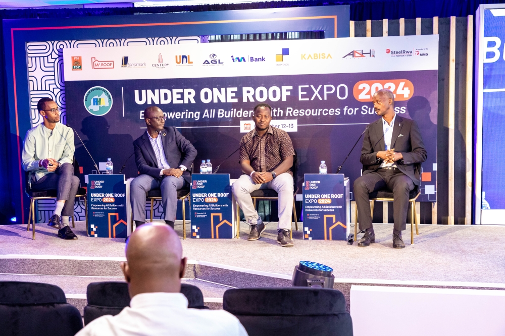 Panellists engage in a discussion during Under One Roof Expo in Kigali on December 12.   All photos by Craish Bahizi