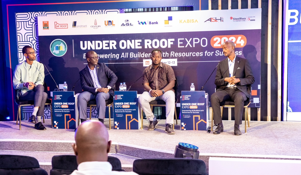 Panellists engage in a discussion during Under One Roof Expo in Kigali on December 12.   All photos by Craish Bahizi