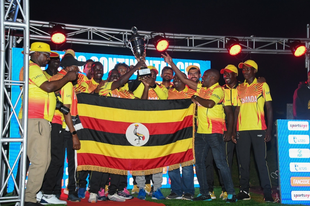 Uganda won the ILT20 Continent Cup after beating Nigeria by 6 wickets in the final held at Gahanga Cricket Stadium on Saturday, December 14-Photo courtesy