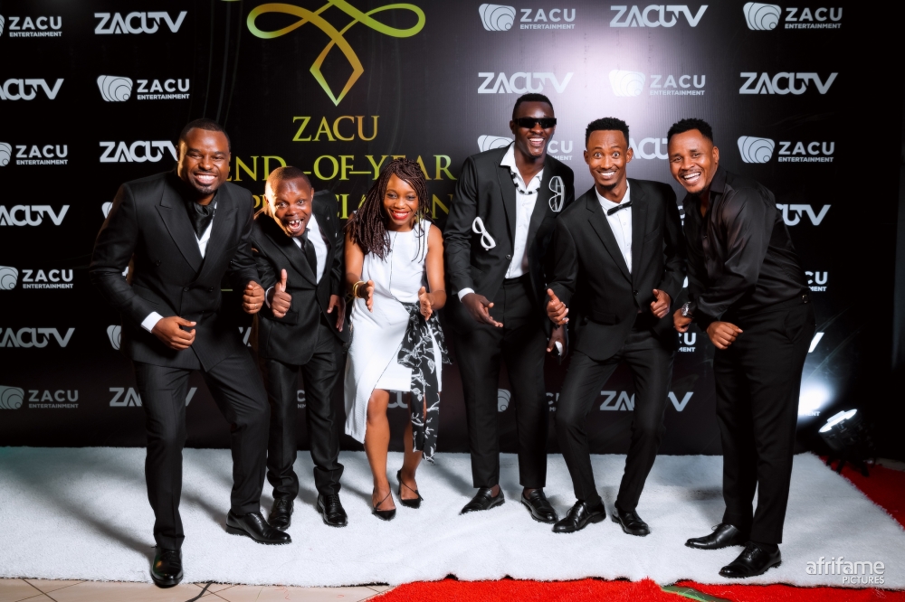 Zacu CEO Wilson Misago and Souphie TchaTchoua, MD at Canal + joins Rwandan film celebrities on red carpet during end of year party held at Kigali City Tower on Friday-All photos by Afrifame Pictures