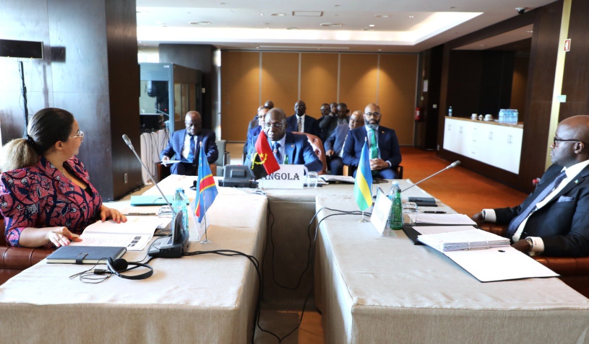 Minister of Foreign Affairs Olivier Nduhungirehe and DR Congo&#039;s  at  the 7th Ministerial Meeting on peace and security in the Eastern DRC, in Luanda Angola on Saturday, December 14. Courtesy