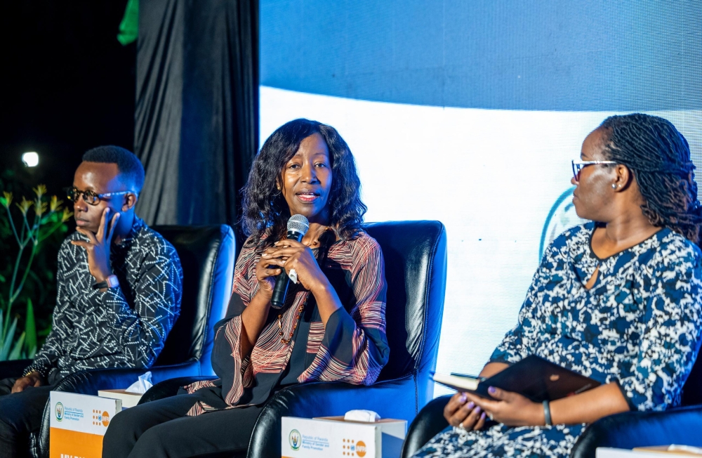 Panellists engage in a discussion as Rwanda  launched a campaign to combat technology-facilitated gender-based violence (TFGBV). Courtesy