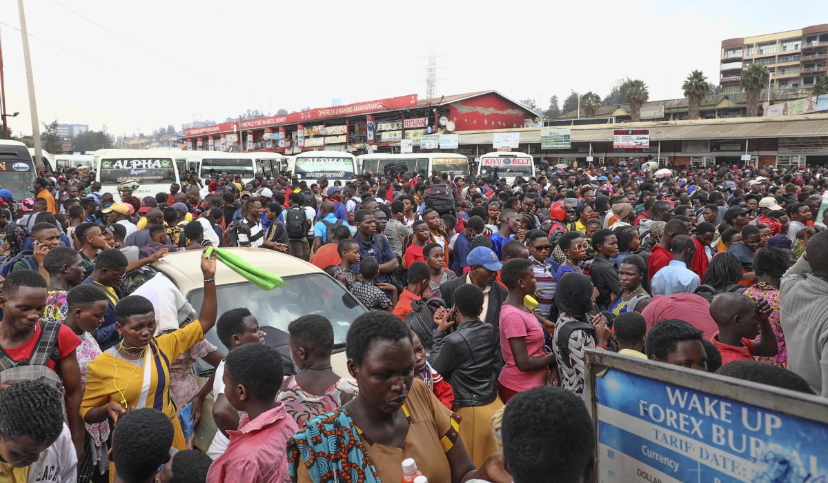 Passengers stranded at Nyabugogo Taxi park on their way to celebrate festive season with their families upcountry in 2023. Photo by Craish Bahizi