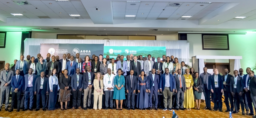 Delegates and officials pose for  a group photo during launch of the first food systems and climate-resilient-centric Strategic Plan for Agriculture Transformation (PSTA5) on December 6.