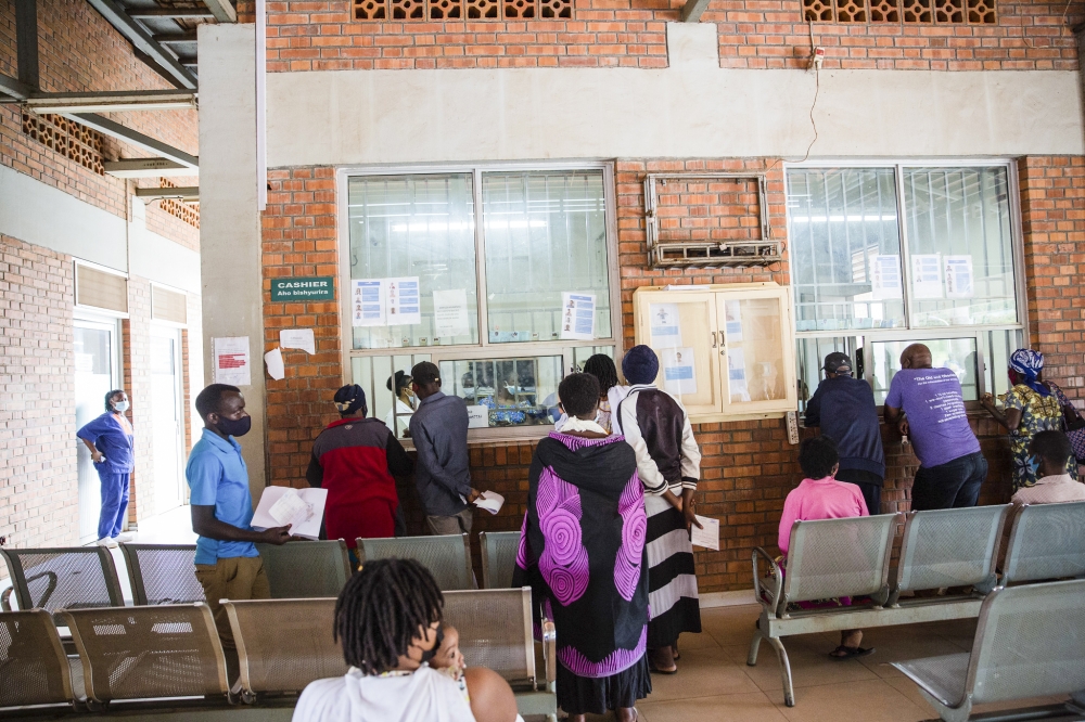 Patients wait for medical services at Masaka Hospital. Courtesy