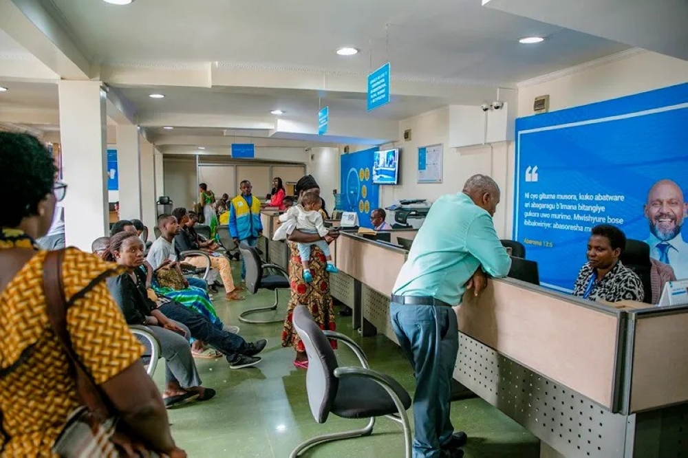 Rwanda Revenue Authority staff attend to taxpayers at RRA Remera Branch in Kigali. Courtesy