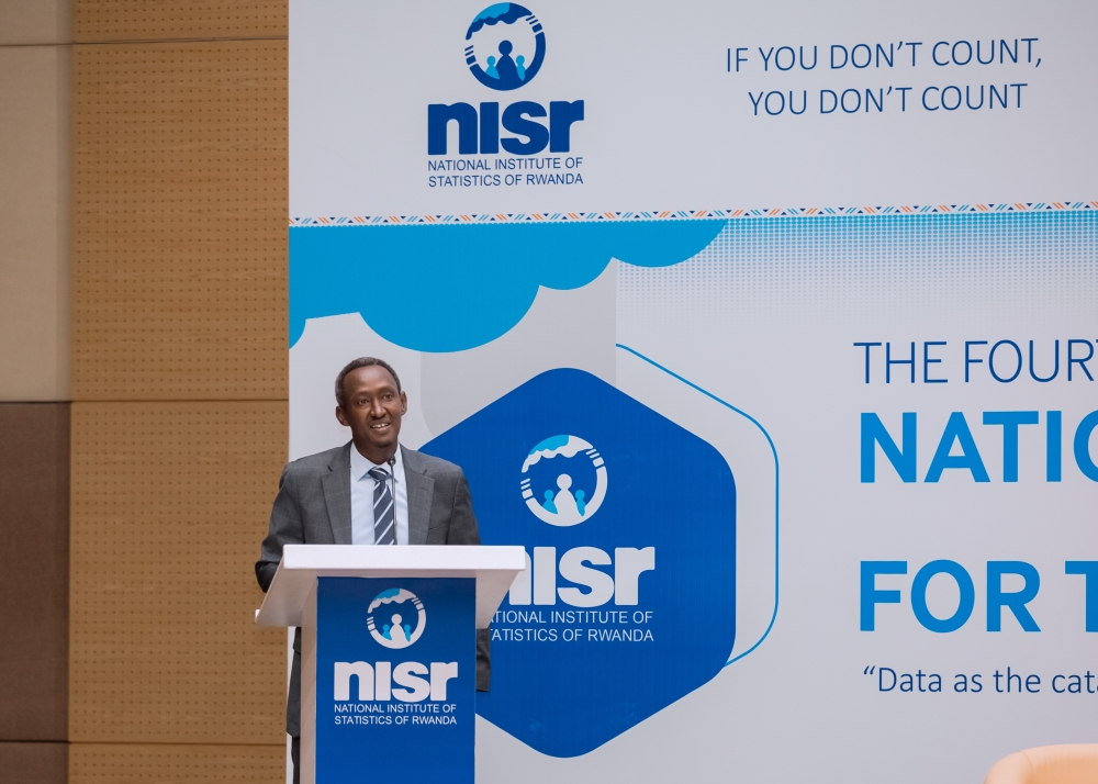 Ivan Murenzi, the Director General of the National Institute of Statistics of Rwanda, speaks on Friday, December 20, during the launch of the fourth National Strategy for the Development of Statistics in Kigali.