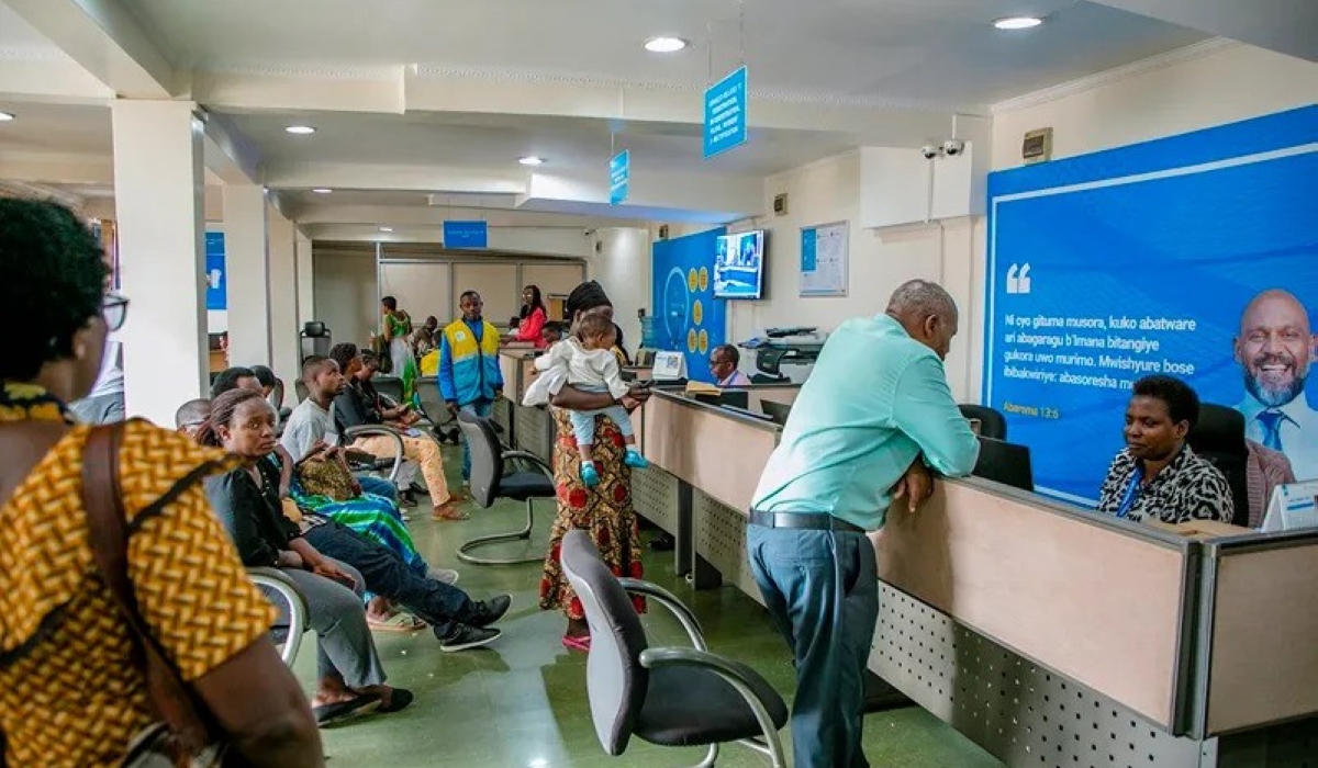 Rwanda Revenue Authority staff attend to taxpayers at RRA Remera Branch in Kigali. Courtesy