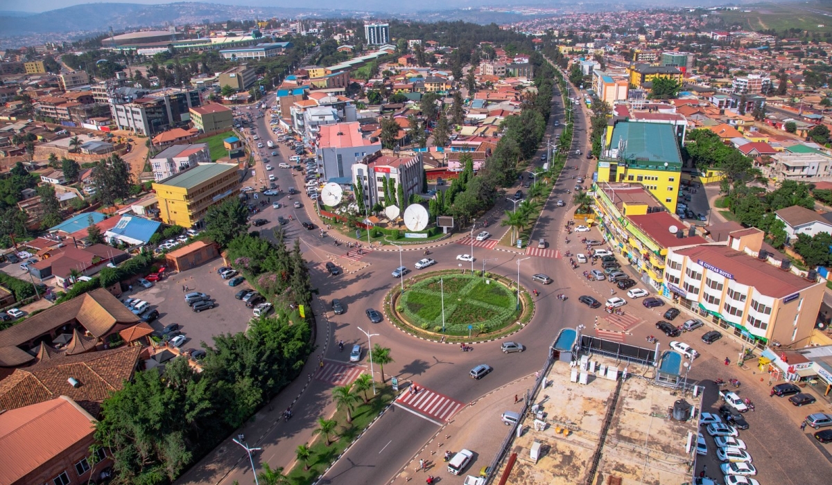 Aerial view of Kisimenti roundabout in Kigali. Minister Gasore said that the upgrade will start with three road junctions – Chez Lando and Gishushu in Gasabo District, and Sonatubes in Kicukiro District.