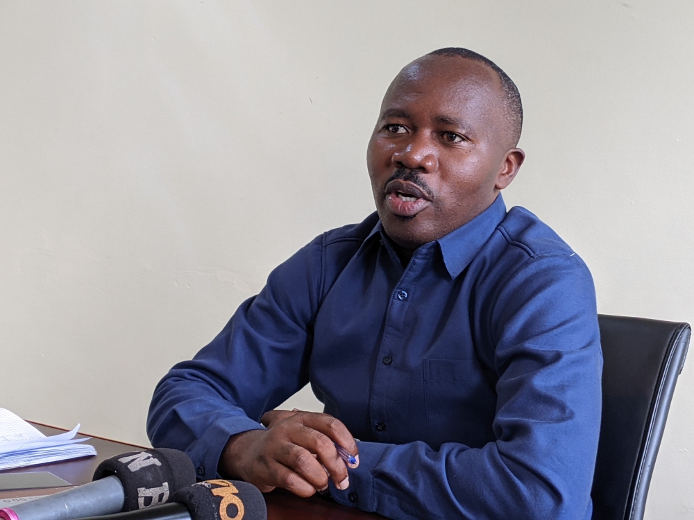 Rubavu District Mayor Prosper Mulindwa speaking in a press conference on Thursday, December 19. Photos by Germain Nsanzimana