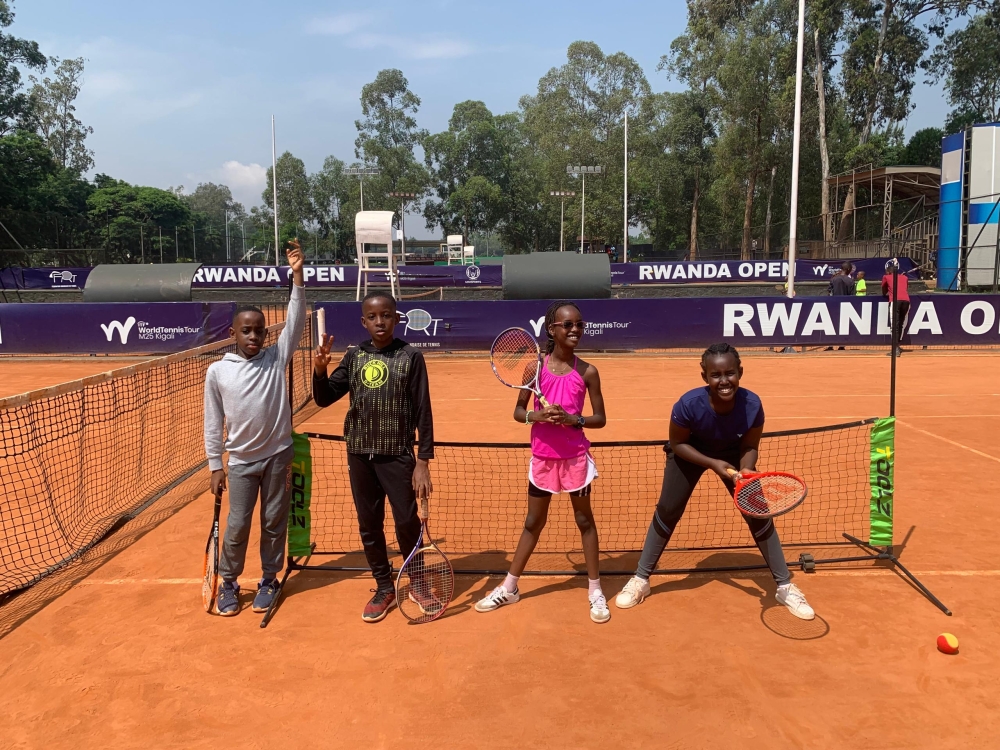 Children participating in the ongoing Juniors Tennis Holidays Camp at IPRC-Kigali Ecology Tennis Club-courtesy